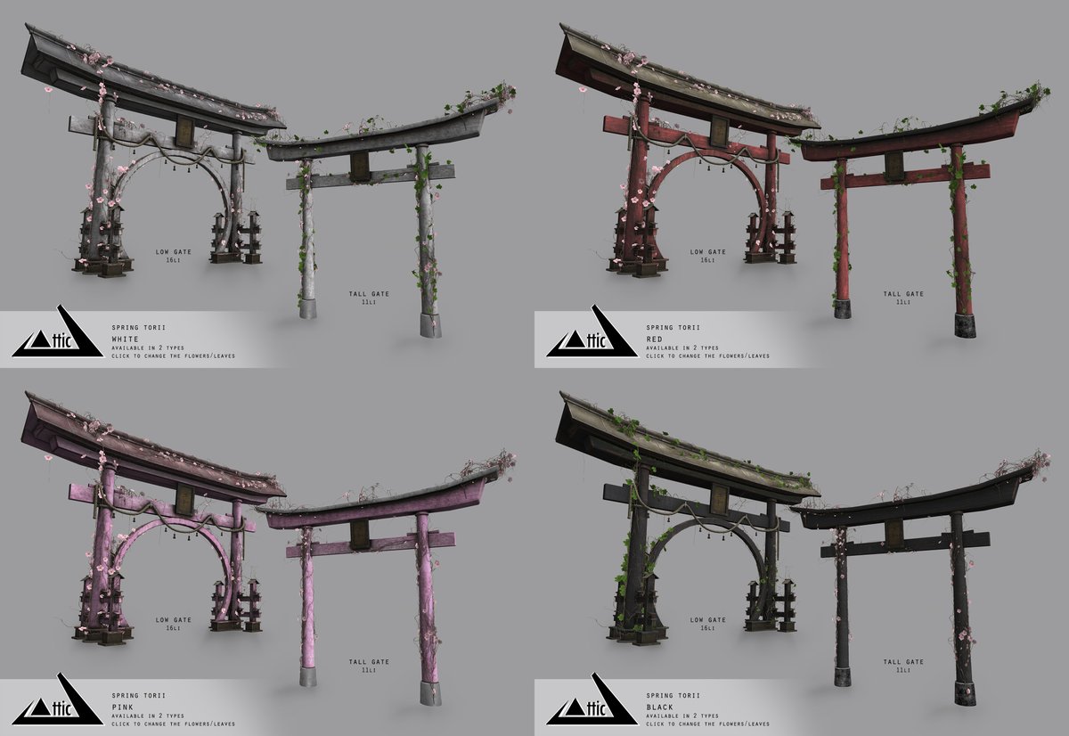 Soon to @accessevent_sl  April 12th 2024
Spring Torii
- Available in 2 types (Low 16LI / Tall 11LI)
- Touch for leaves/sakura visibility
- 4 choice of colors
- Material Enabled
maps.secondlife.com/secondlife/ACC…