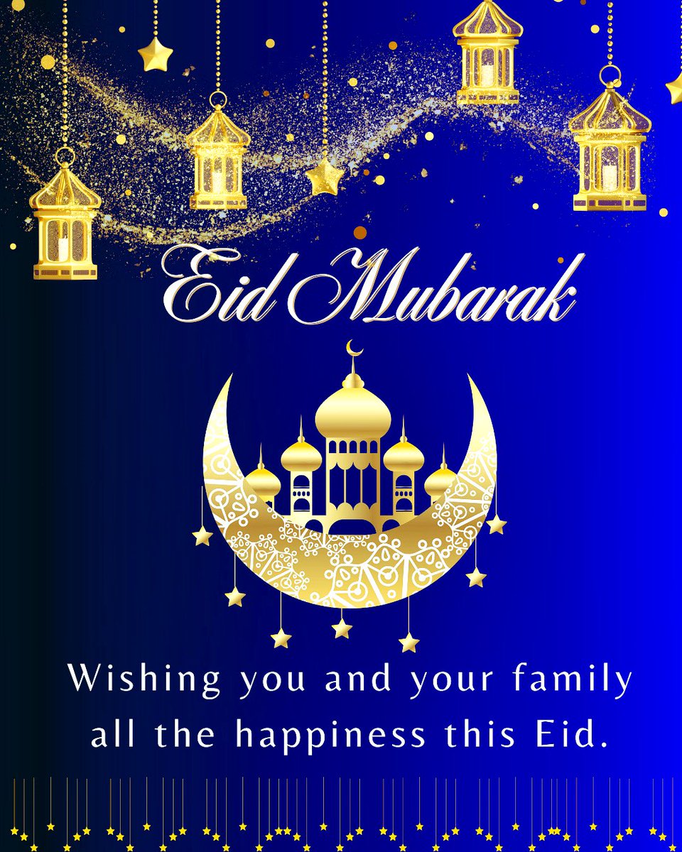 🌙✨ Eid Mubarak to all! 🌙✨ Wishing you & your loved ones peace, joy, & happiness on this blessed occasion.May your homes be filled with the spirit of Eid & your hearts with warmth & contentment. Enjoy your time with family & friends. #Eidmubarak2024 😊🌙✨🤍