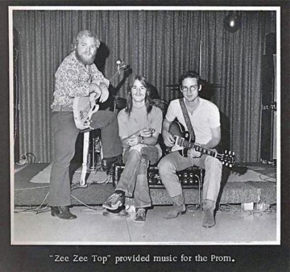 ZZ Top after playing at a local high school prom, 1970