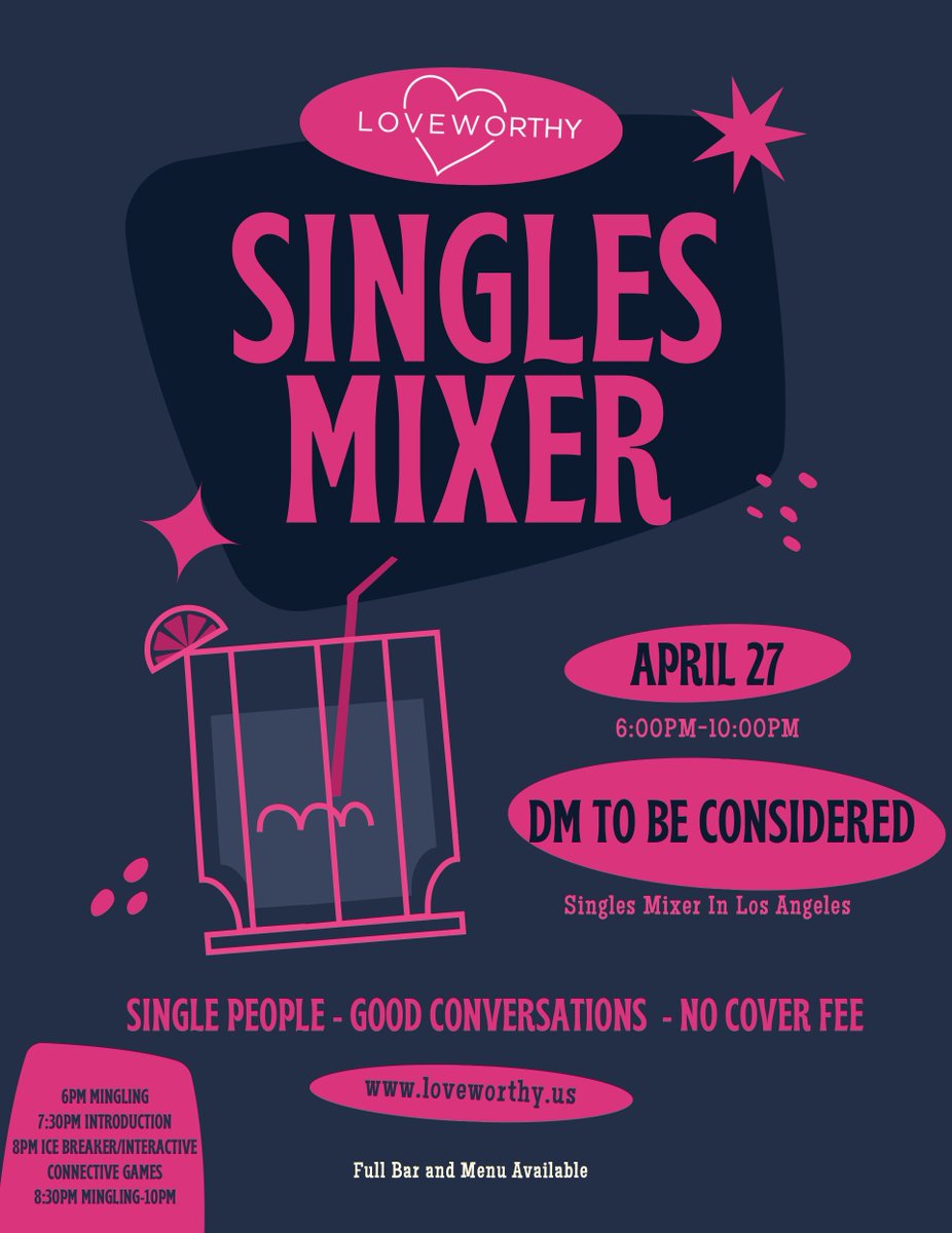 Super excited to be throwing this singles mixer in LA! 🎉✨ The guest list is looking amazing 😻 We do have limited spots left, if you would like to be considered please DM for an invitation! 💙

#findlove #love #lookingforlove #dating #seriousrelationship #relationships