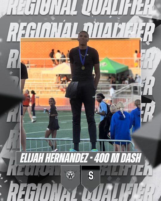 🏅REGIONAL QUALIFIER🏅 Congratulations to Elijah Hernandez on advancing to the Regional Meet in the 400 M Run 🐾 @NISDSotomayor @WildcatsDen_SA