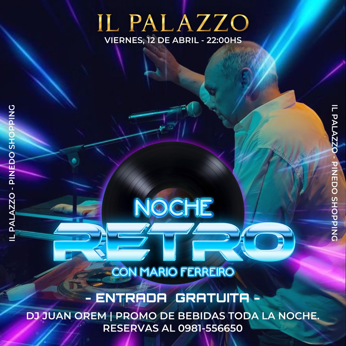 Este viernes bailamos retro en vinilos en Il Palazzo del @PinedoShopping