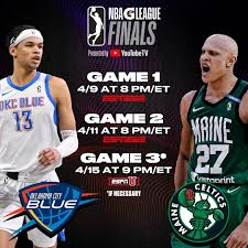—Communications: RT. #gleague #NBAgleague #watchusrise #nextisnow @nba @nbagleague @gleague NBA G League🏀: NBA G League🏀Championship-Finals-series. Maine Celtics☘️at Oklahoma City Blue🟦. Game 2. 8 PM EDT.