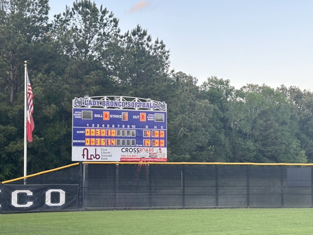 Lady Broncos with the 14-4, 6 inning win tonight.