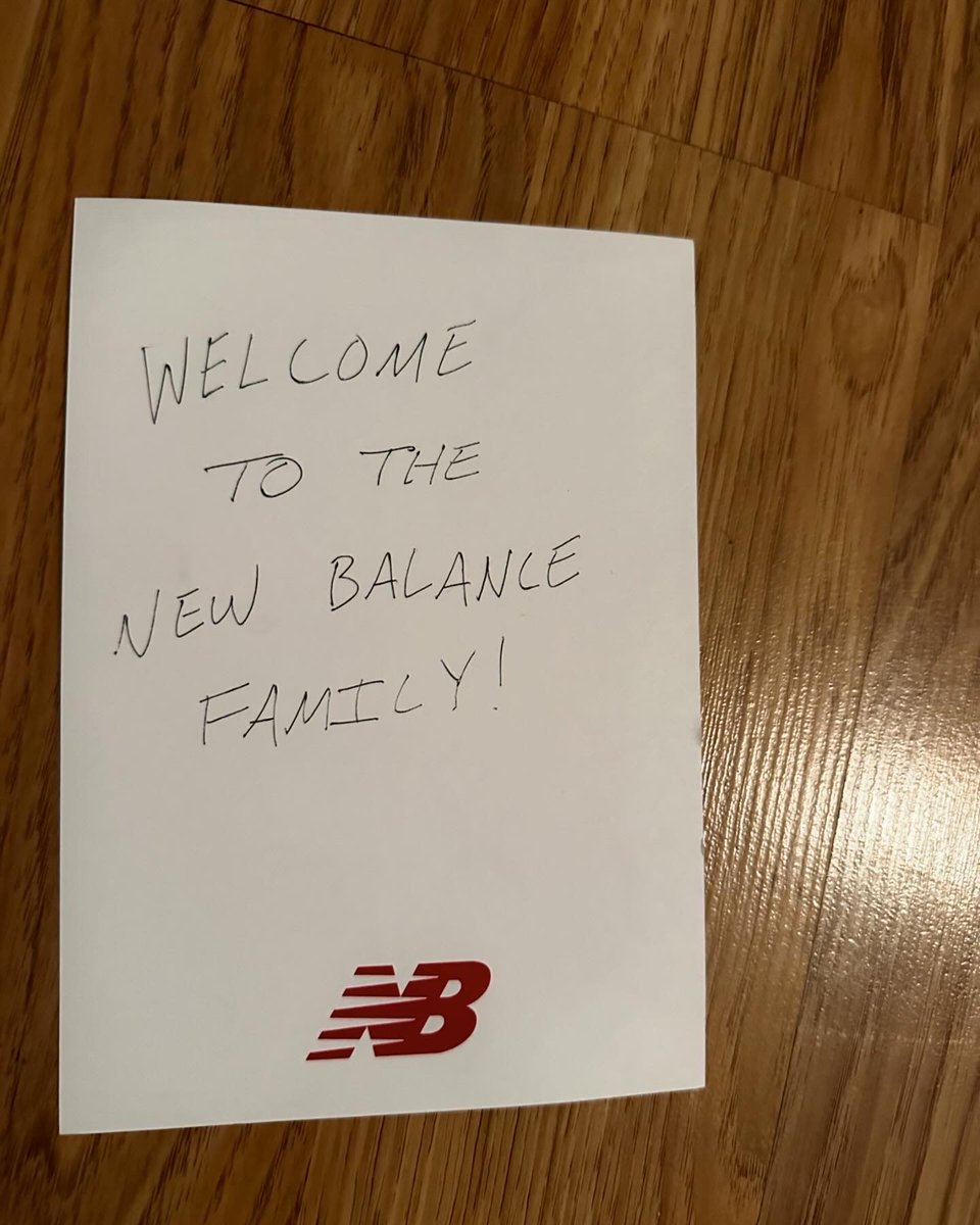 Excited to join the New Balance family! Thank you for the warm welcome, I look forward to what the future holds for us