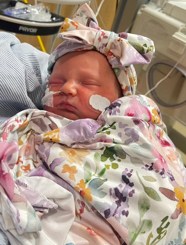 Copo_72's tweet photo. The youngest member of the 405 crew Brayleigh Elaine Copeland arrived at 8:24 Friday night 04/05/24 at 4lbs 14oz she had some set backs immediately after birth but showing steady progress every day and we can’t wait to bring her home https://t.co/rjpMEPPZ69