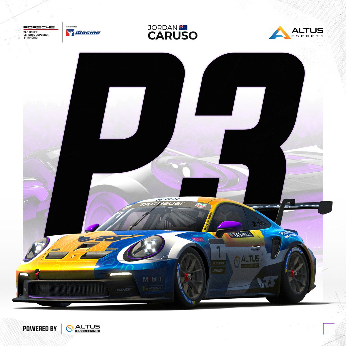 After post-race penalties were applied, @JCaruso012 moves up to the Championship Podium in the Porsche TAG Heuer Esports Supercup! 😍 #WeAreAltus @Altus_Engineer @realVRS @iRacing @PorscheRaces