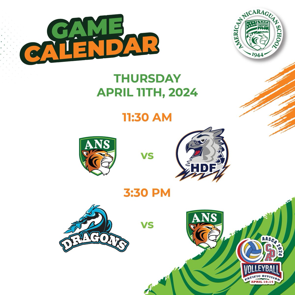 🏐 Our team is already in Guatemala for the AASCA Volleyball Tournament this year! 🎉 Join in to cheer our #TIGERS during the tournament! 
🎥 Watch live the Opening Ceremony here: bit.ly/AASCA_Volleyba…
.
#ANSSPORTS #BECOMEATIGER #ACADEMICEXCELLENCE #ETHICALGLOBALLEADERSHIP