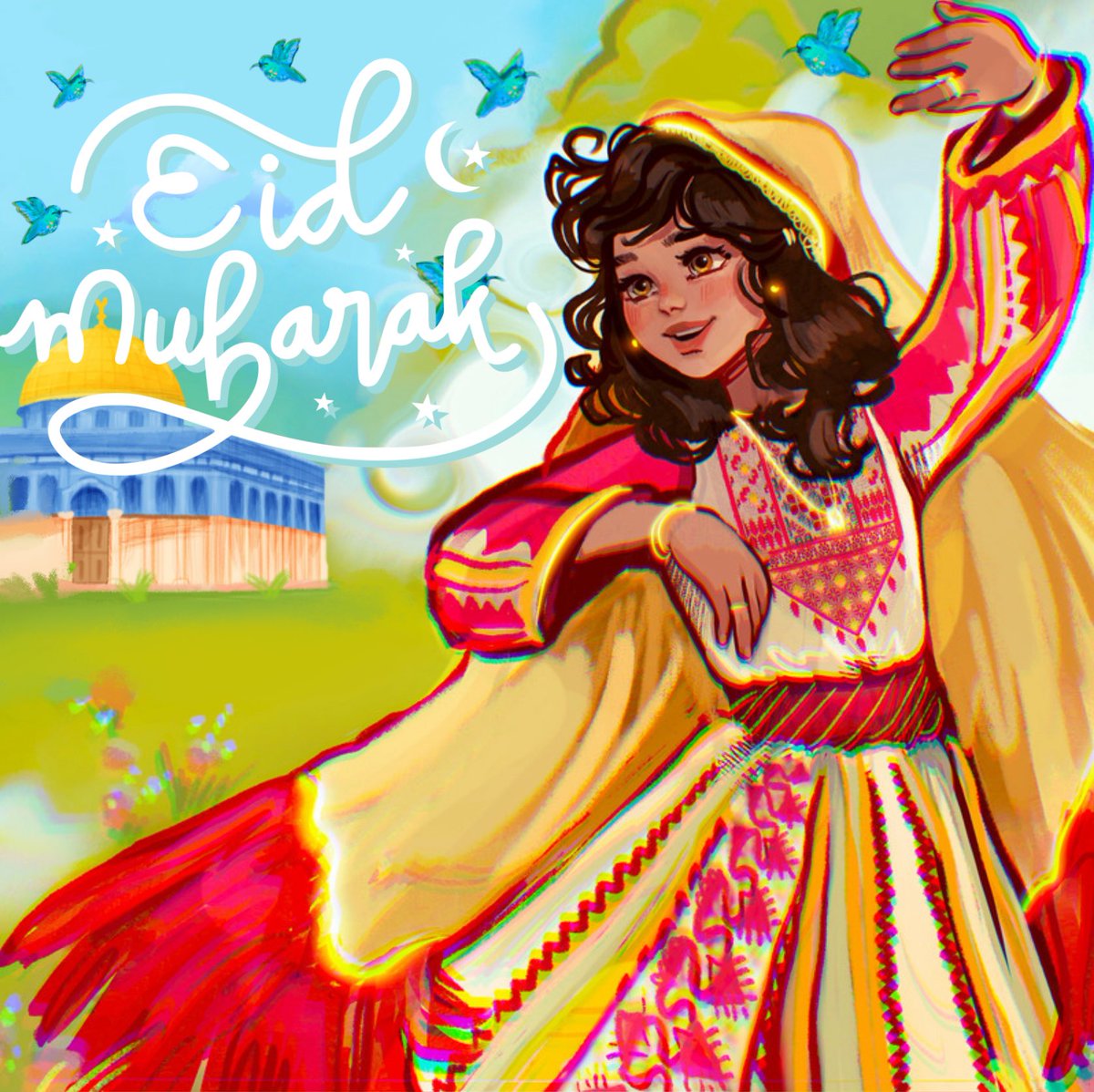 Wishing for everyone to have an Eid Mubarak and for a free Palestine! 🌙♥️