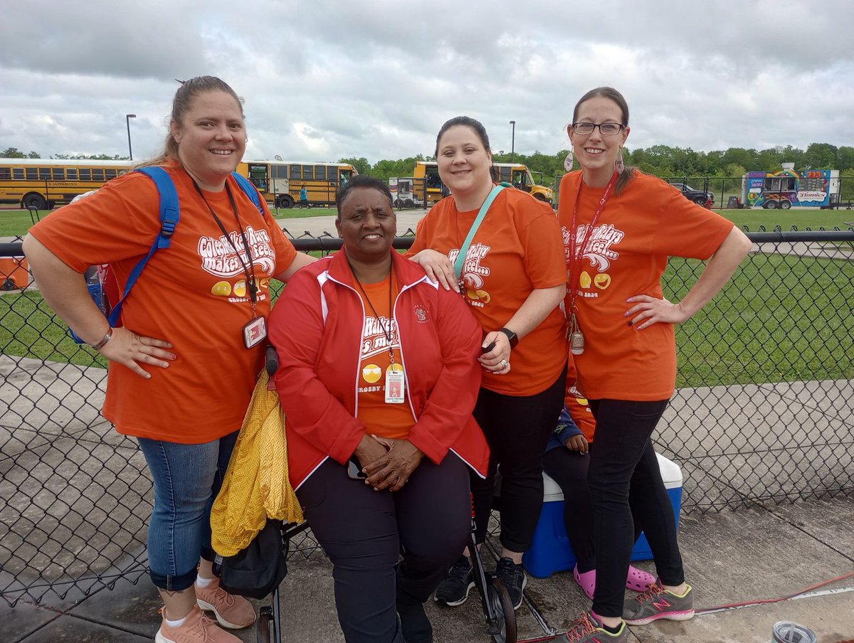 The early morning rain brought sunshine to Mrs. Howard and Mrs. Hedges' classes at the Coleen Walker Relay Race! #movingforward @CrosbyISD