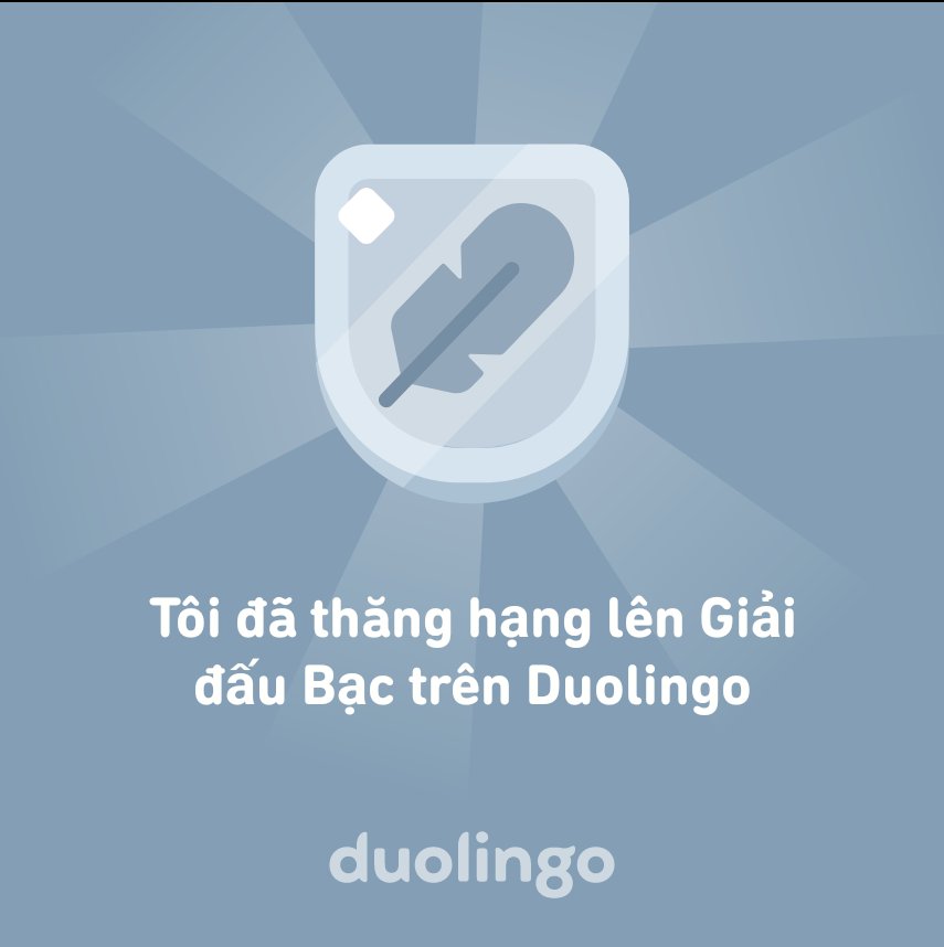 blackbmt's tweet photo. Tôi đã thăng hạng lên Giải đấu Bạc trên Duolingo https://t.co/3dW4ZFwYOD