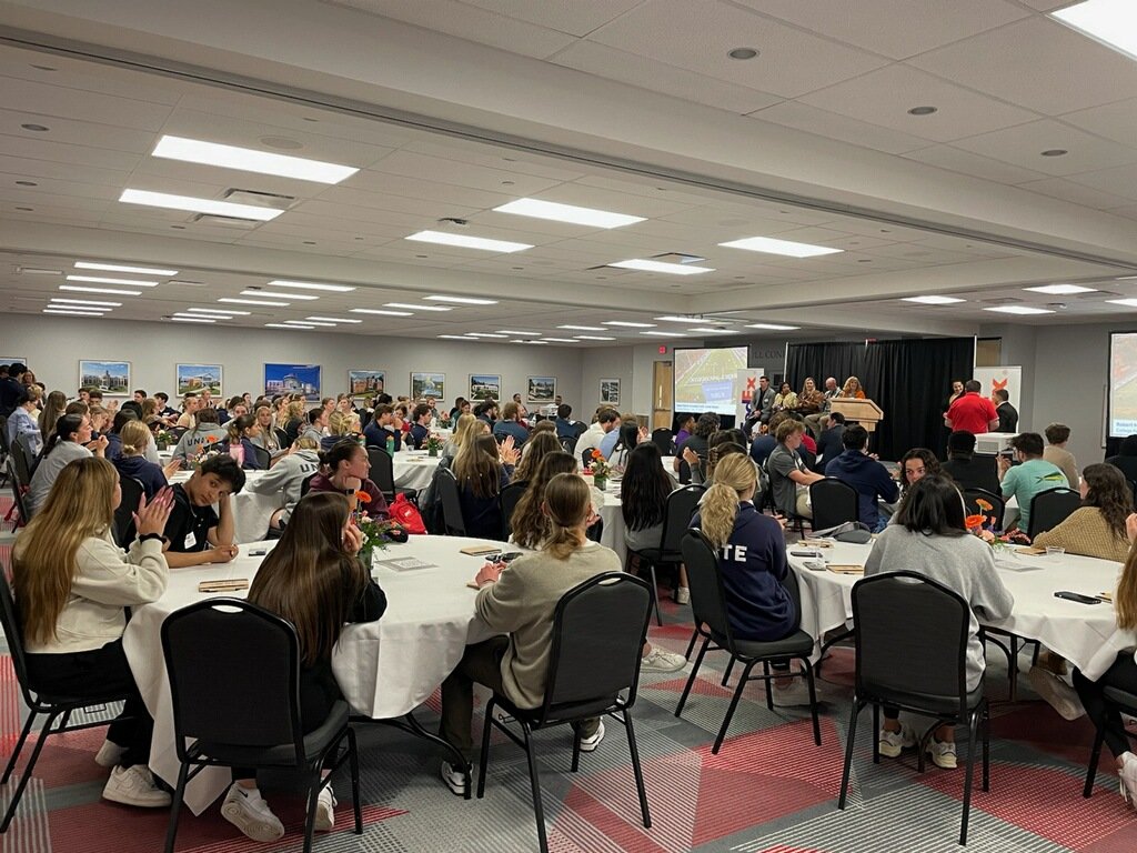 Thank you to Carlos Etheridge and the @FedEx senior leadership team for tonight's panel to our student-athletes on career and leadership development!!! FUN FACT: @80sCane57 and Carlos played football together at the U (Miami FL)!!! #RMUnite 🔵⚪️🔴