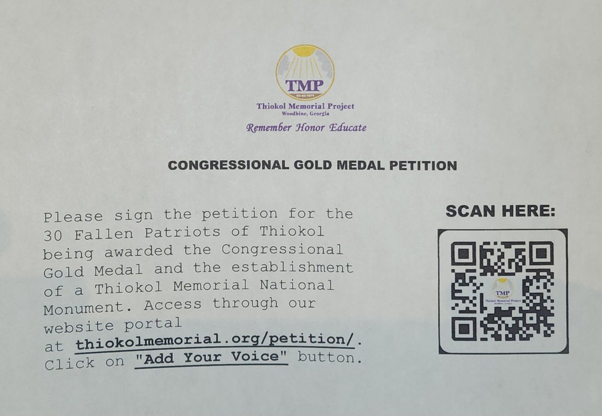Bodyguard_Beats's tweet photo. The story of the Thiokol plant explosion in Woodbine, GA needs to be told LOUDLY. Sign the petition for the 30 Patriots of Thiokol being awarded the Congressional gold medal.
https://t.co/pDCQas8STu https://t.co/ru1PWStfYT