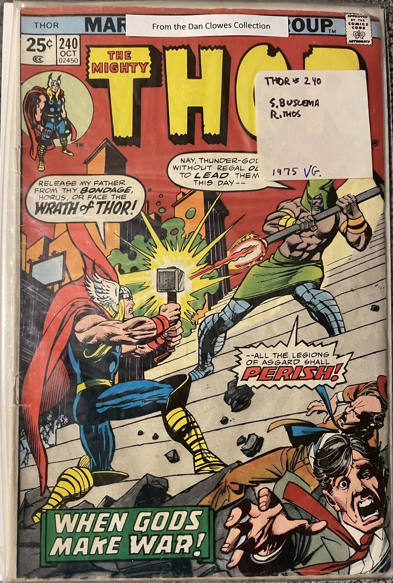 Went to Chicago Comics today and got a few Thor books from the Daniel Clowes collection. They each have a sticker on the bag with notes about artist, writer, condition etc written by Clowes’s own hand. Pretty damn cool!