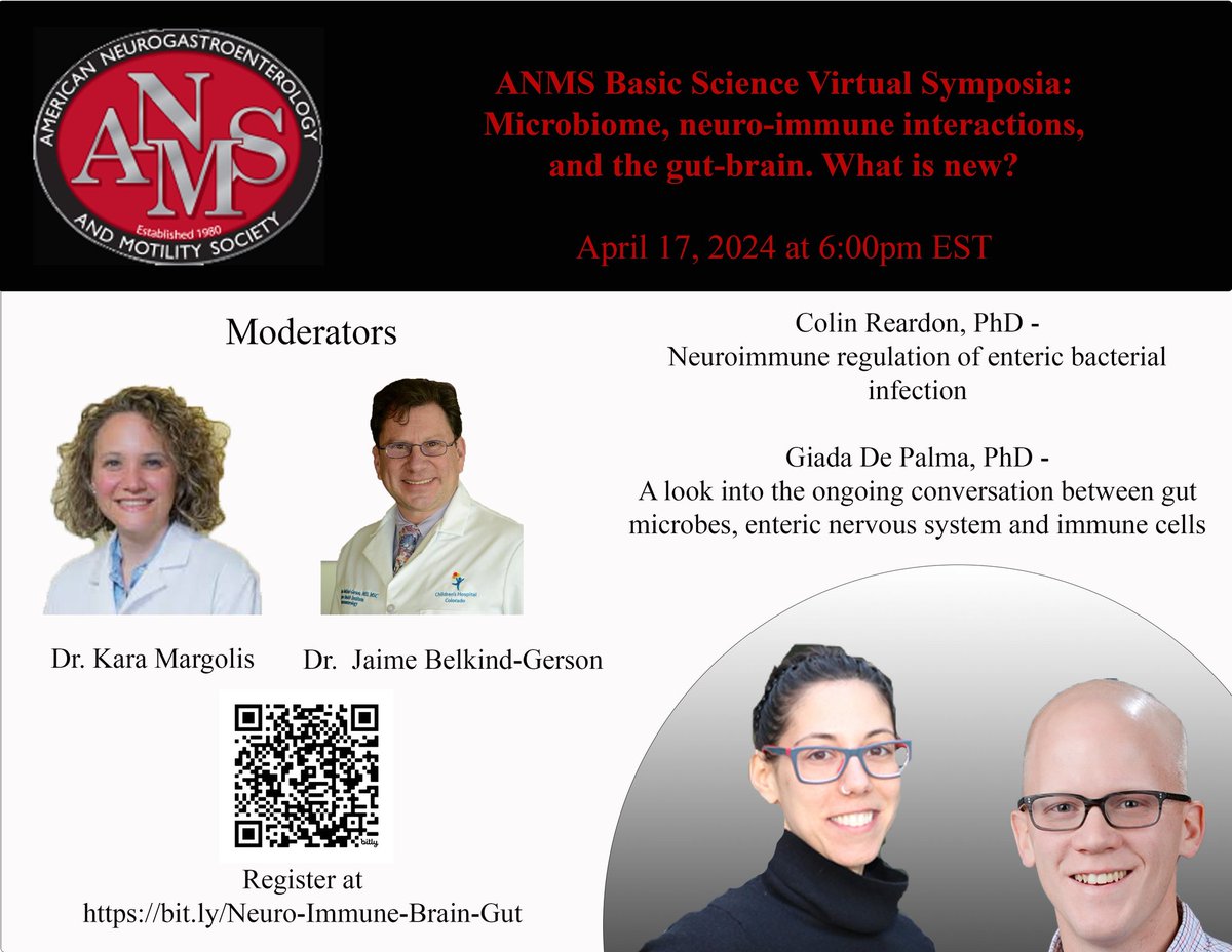 Find out what's new at our next basic science ANMS Virtual symposia: #Microbiome, neuro-immune interactions, and the gut-brain. April 17, 2024 at 6:00pm EST Register at bit.ly/Neuro-Immune-B…