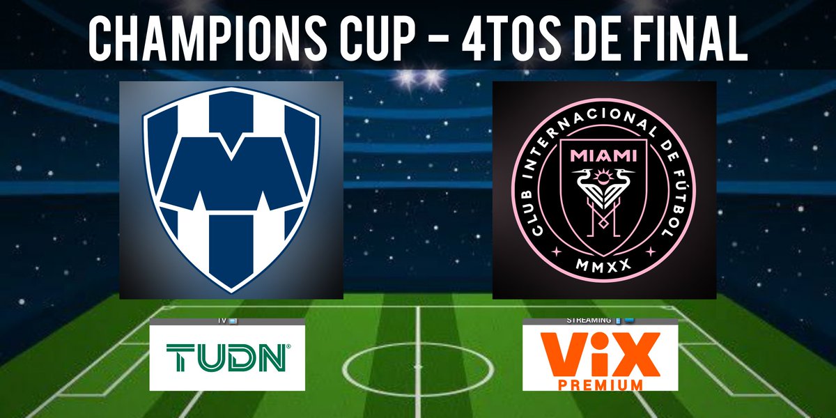 #ChampionsCup - #LoNuestroEsElFutbol Monterrey 🆚 Inter Miami 🕣 22:30 hrs ET 📺 @TUDNUSA 🎙 @jllopezsalido 🎙 @RamsesSandoval 🎙 @rafaelpuente 🎙 @DiegoArmaMedina
