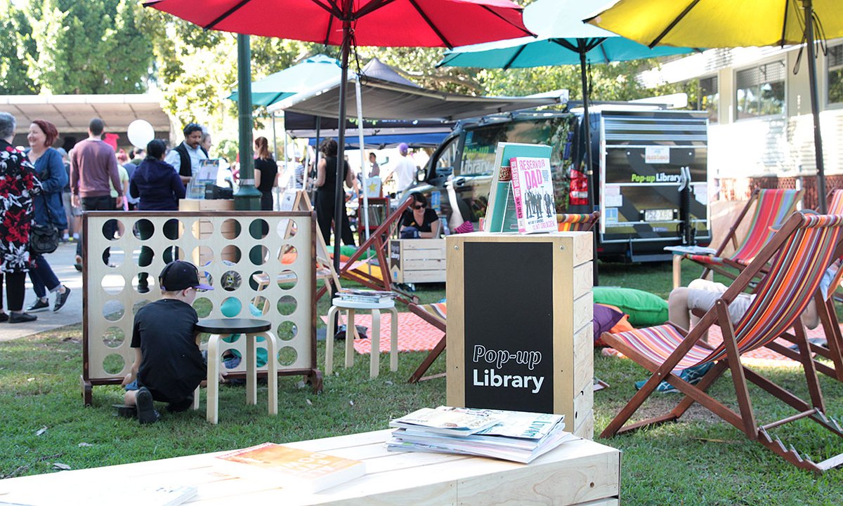 We celebrated National Library Outreach Day by placing a pop-up mini, mobile library at two local parks. They were so popular that we've decided to bring them back for the remainder of the week!