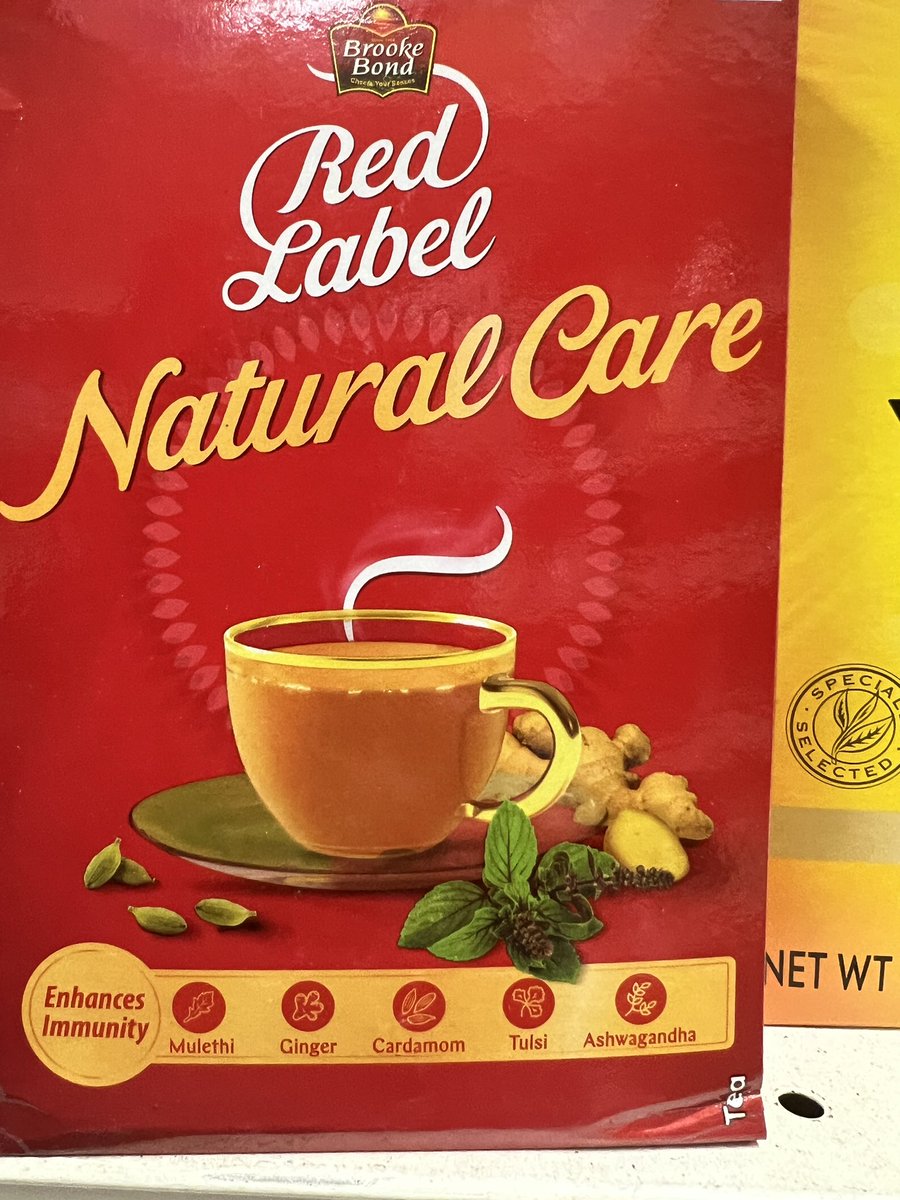 I found this tea, Red Label Natural Care, by Brooke Bond (Parent Company is Lipton Teas and Infusions), at the Indian grocery store. The label says it enhances immunity……contains Ashwagandha. Amazing! I know this product is popular in India, no Justice/Judge has threatened…