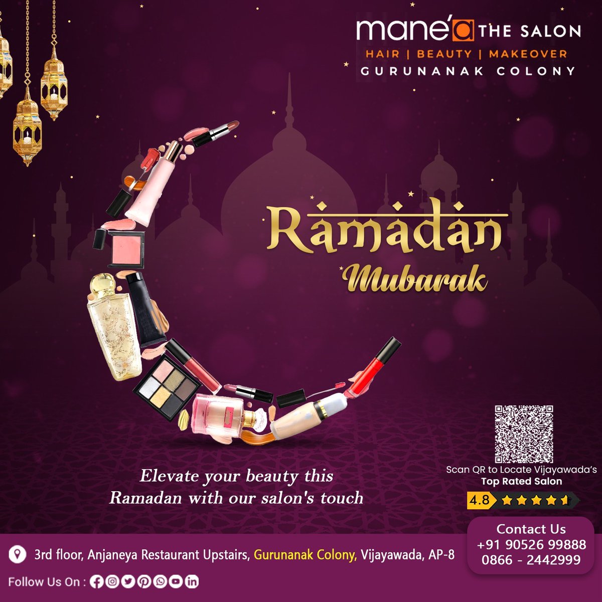 Manea_The_Salon's tweet image. Ramadan Mubarak to all of you!

#manea #maneagurunanakcolony #eid #eidmubarak #eidmubarakpost #eidmubarakwishes #eidmubarakcelebration #salon #unisexsalon #makeup #bridalmakeup #hair #hairstyles #haircare #haircolour #haircolourtreatment #beatsaloninvijayawada #hairgrowth #hair