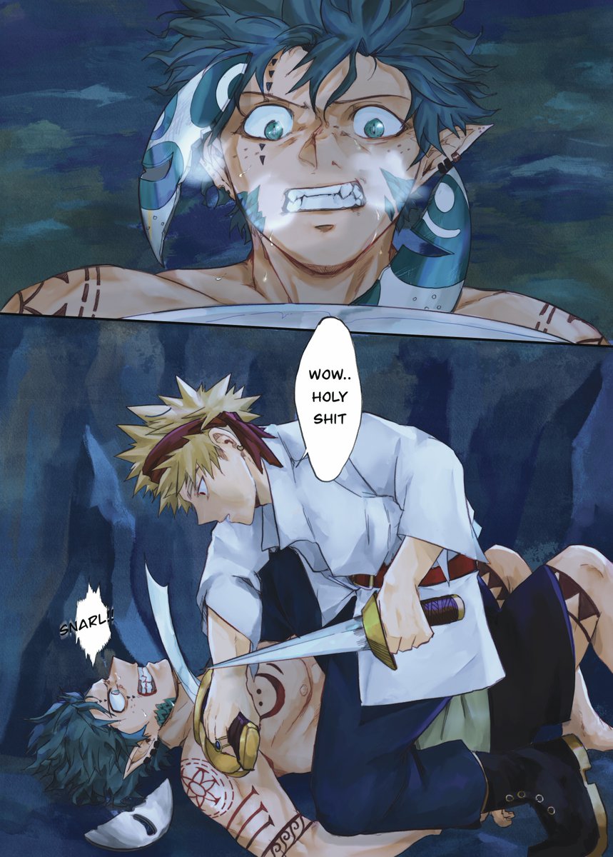 Pirate Katsuki wants to steal treasure but he finds hot merman instead