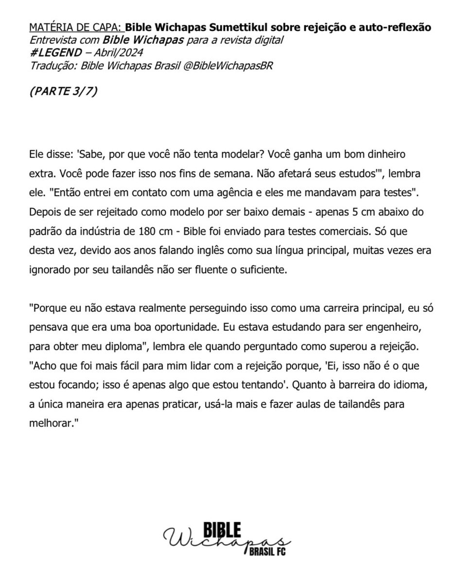 BibleWichapasBR's tweet photo. MATÉRIA DE CAPA: Bible Wichapas Sumettikul sobre rejeição e auto-reflexão — Thread
 
Entrevista completa com Bible Wichapas para a revista digital  #LEGEND  @hashtag_legend – 
Abri/2024
 
🖤✨🖤

#legend 
#MontblancHK #3MST #InspireWriting 
— #BibleWichapas #bsumone @biblesumett https://t.co/ppbEvJa6Bq