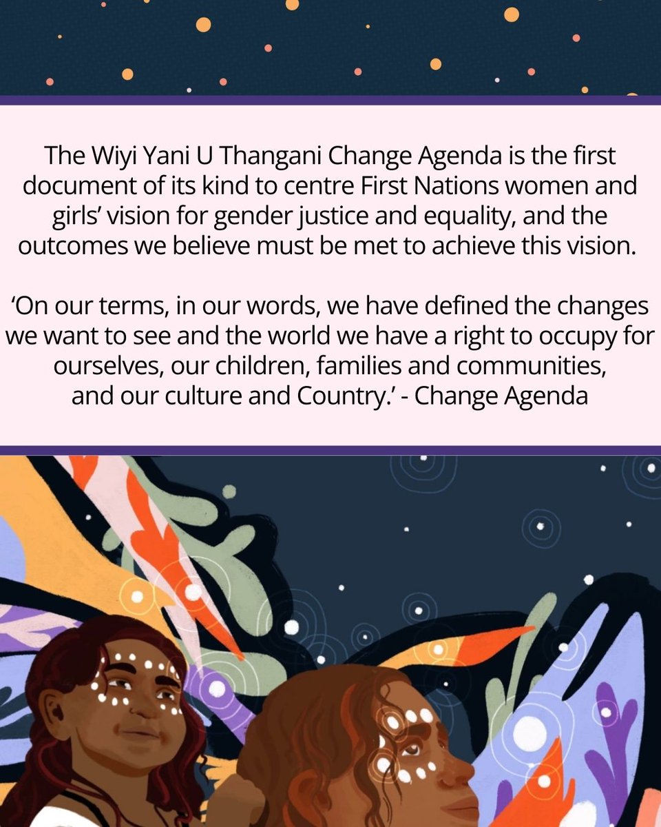 The @AusHumanRights recently launched the Wiyi Yani U Thangani Change Agenda for First Nations Gender Justice – providing deep insight for forming First Nations gender-responsive policies and action. Find out more at: wiyiyaniuthangani.humanrights.gov.au/change-agenda