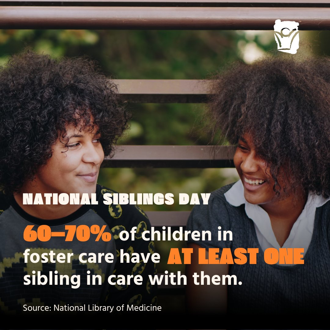📣 @UnitedFriends: #NationalSiblingsDay! Let's honor the special bond shared between siblings that provides invaluable support & companionship. In foster care, nurturing these relationships provides a sense of belonging & resilience among siblings, enriching their lives.