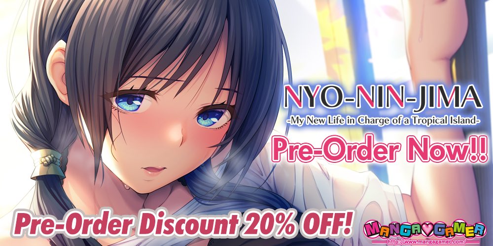 Nyo-Nin-Jima - My New Life in Charge of a Tropical Island - from PacoPacoSoft and Shiravune is coming soon to MangaGamer! Pre-order to save 20%! mangagamer.com/r18/detail.php…