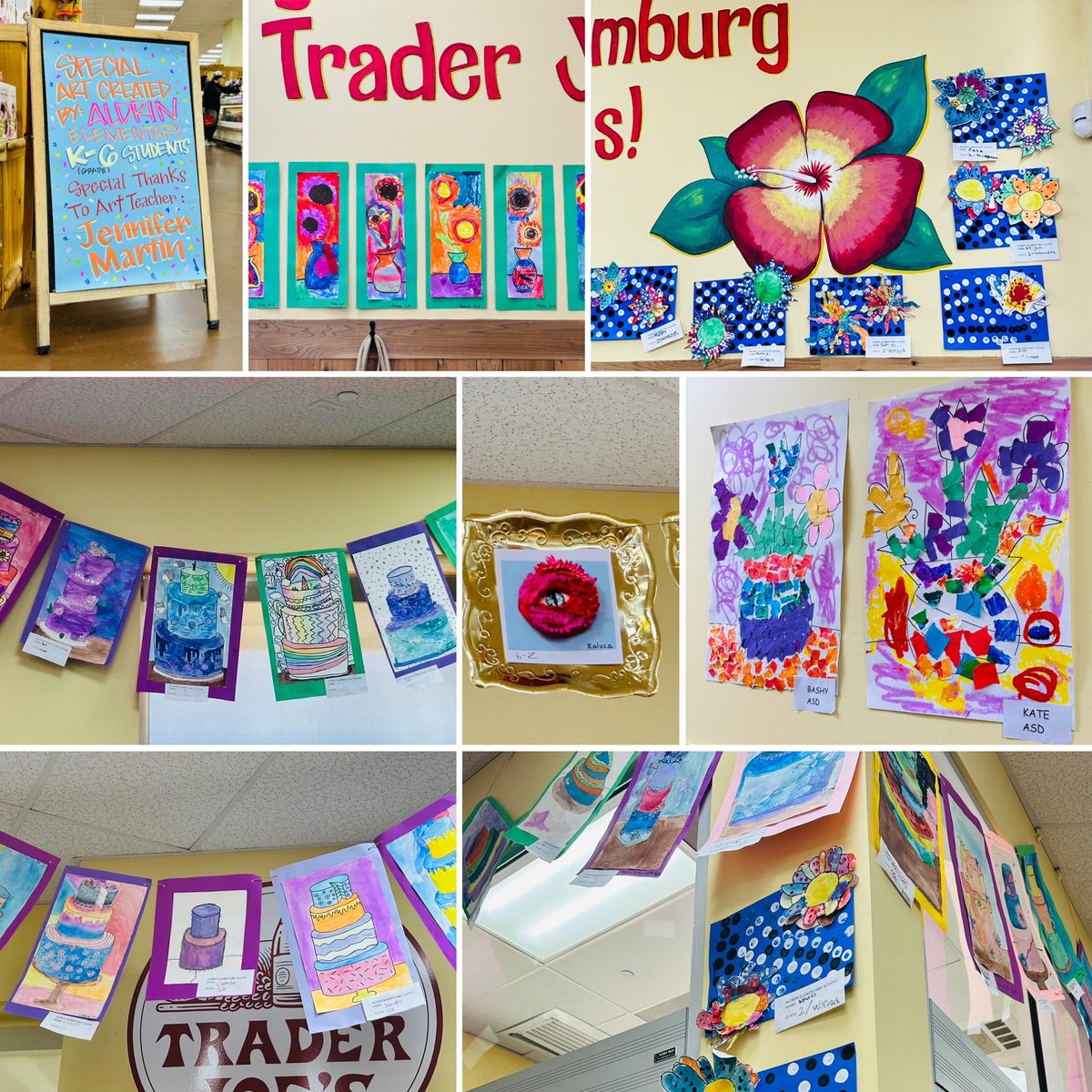 Come see the Aldrin Art Show at Trader Joe’s in Schaumburg! There’s so much to see! Thank you TJ’s for hosting us! @D54schools #aldrinallin #weare54