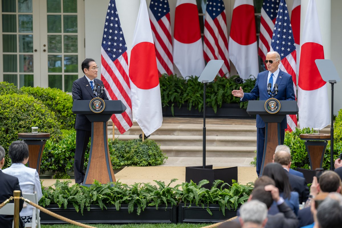 Together, Prime Minister Kishida and I have strengthened this Alliance and expanded our work. We have raised our shared ambitions. And now, the U.S.-Japan Alliance is a beacon to the entire world. There’s no limit to what our countries and our people can do together.