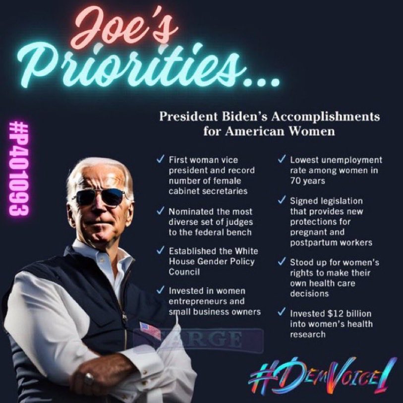 Peeps💙Here’s A Man Who Really Cares About Women &Their Health Care! President Biden Will Always Be A Champion For Women’s Rights! He Has Invested 12Billion In Women’s Health Research Etc. & Supports Pro-Choice, Trusting That A Woman Knows What’s Best For Her Health! #DemVoice1