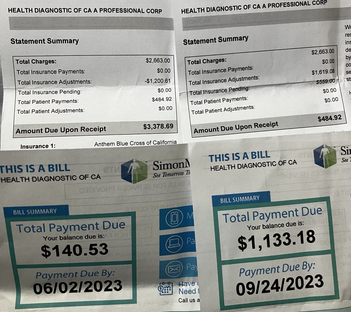 in january 2023, i had a simple ultrasound done at SimonMed. they sent me 4 bills totaling $5137 for it. after a year of emails and phone calls, they finally admitted today that i only owed $140.53 and are mailing me a refund check! here's how i did it 🧵