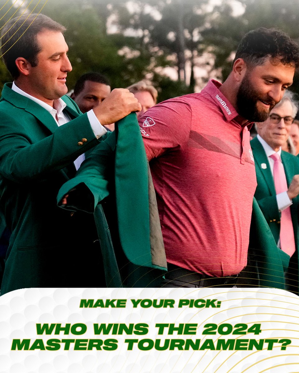 ________ will wear the Green Jacket on Sunday as the 2024 Masters champion. 🏆 #TheMasters