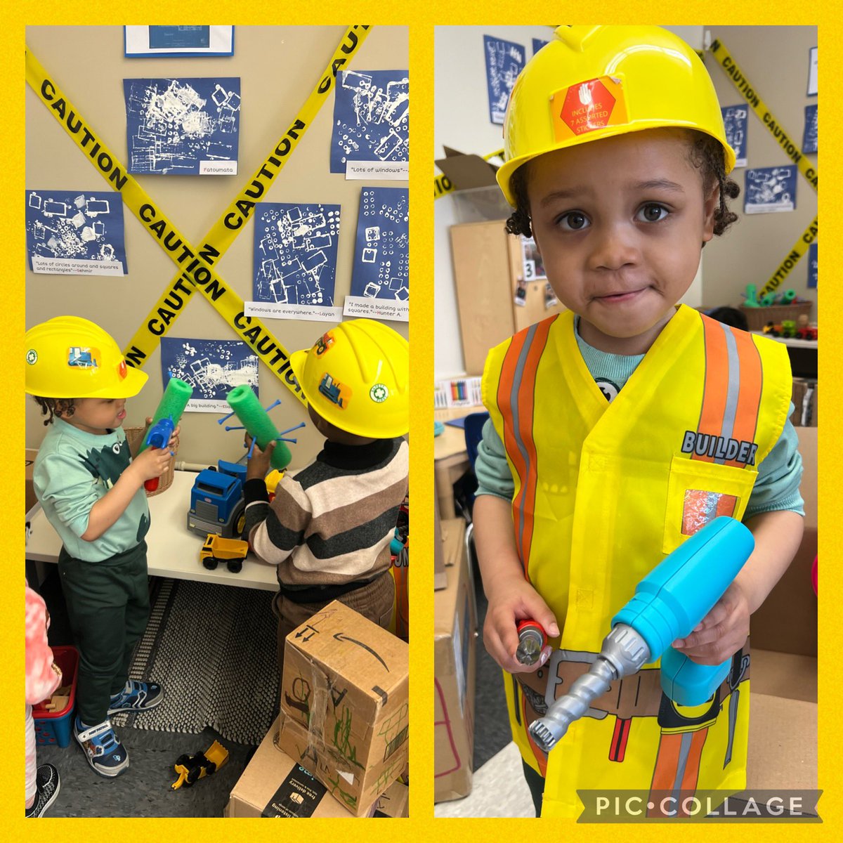 Joan Snow/Glenwood 3K students are getting ready to explore our new topic on “Buildings” with fun role play and a taste of design. #Reimaginelearning @Rosaliefav @District22BKNY @DOEChancellor @NYCSchools @Stu_chasabenis @NYCCouncil