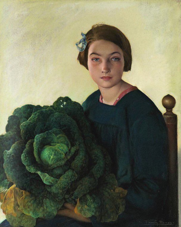 Sublime cabbage content: Firmin Baes, Girl with a cabbage, 1903, pastel (!) on paper