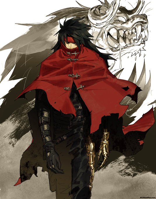 「belt red cape」 illustration images(Latest)