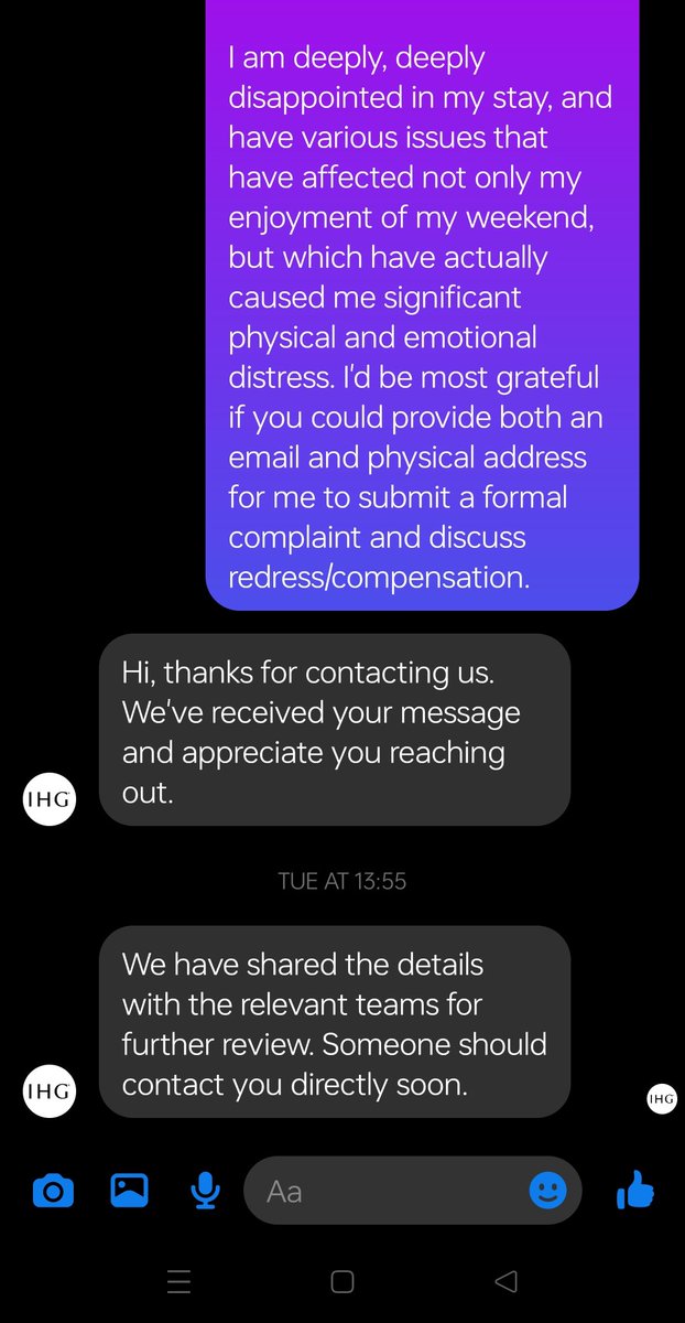 Still waiting for a response, @IHGhotels. Don't want to address the concerns of a disabled traveller who endured rather than enjoyed their stay? I guess not. I still want the correspondence email and physical address, by the way. #wheelchairlife #disability #disabledlife #MS