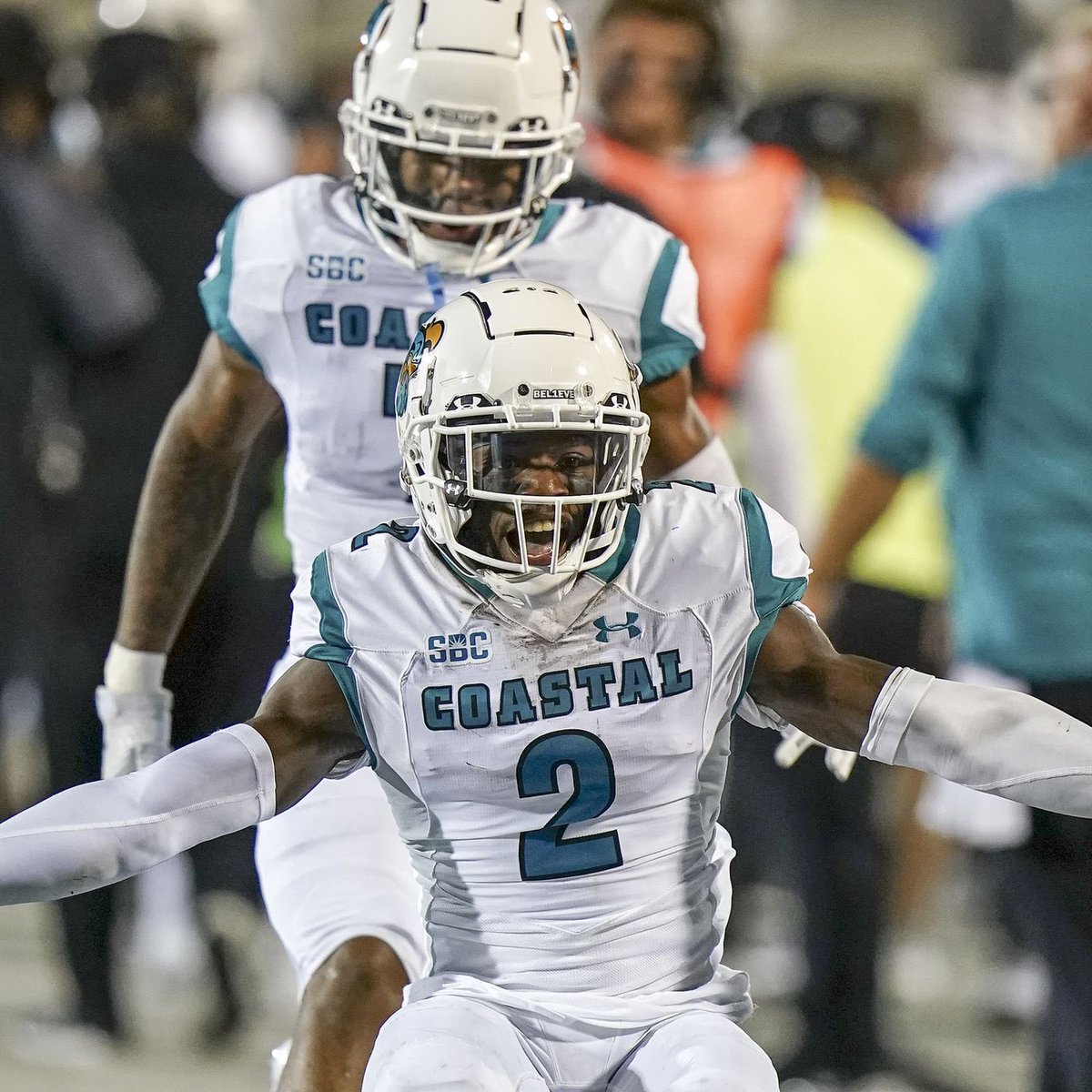 JonBocchino's tweet photo. #AGTG After a great conversation with @Coach_Naivar I am extremely blessed to have received an offer from Coastal Carolina!! @CoastalFootball @_AbuTuray @FLCoachT @Niceville_FB @Coach_Brech @AD_Nice3 @_Showtime29 @MookieCarlile @Coachtimbeck https://t.co/X7CCyP6yrT