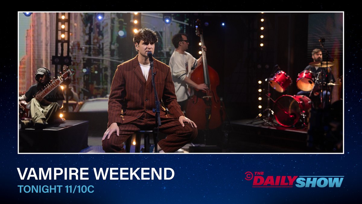 TONIGHT: @vampireweekend stops by to talk with Michael Kosta about their new album, “Only God Was Above Us,” and perform “Mary Boone”!