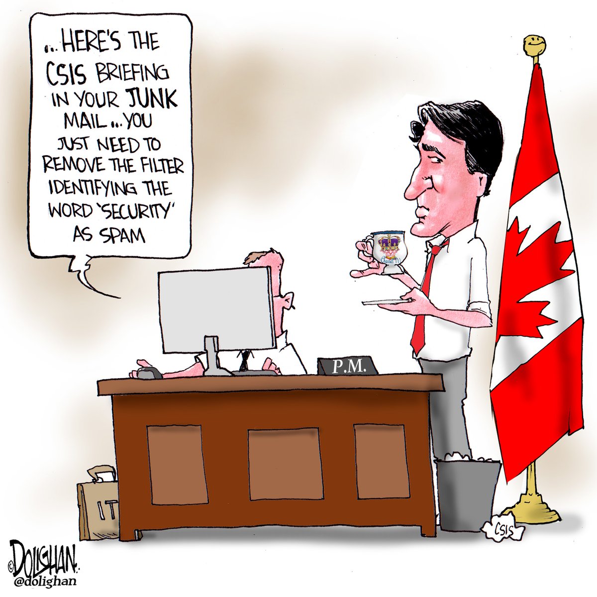 Cartoon from 2023 #ForeignInterference inquiry #CSIS #PMO