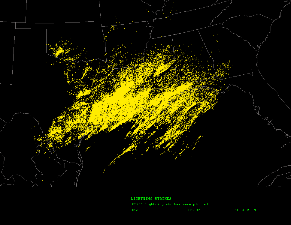 Over 180,000 lightning strikes hit the ground today per AccuWeather/Vaisala.