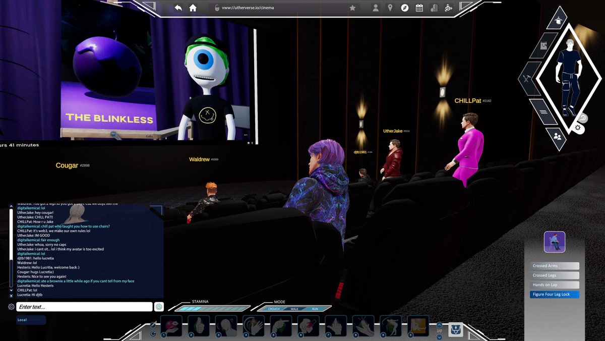 Chilling in @Utherverse ... GET IN HERE!!! Don't miss the early premiere of The Blinkless Movie this FRIDAY!!!!