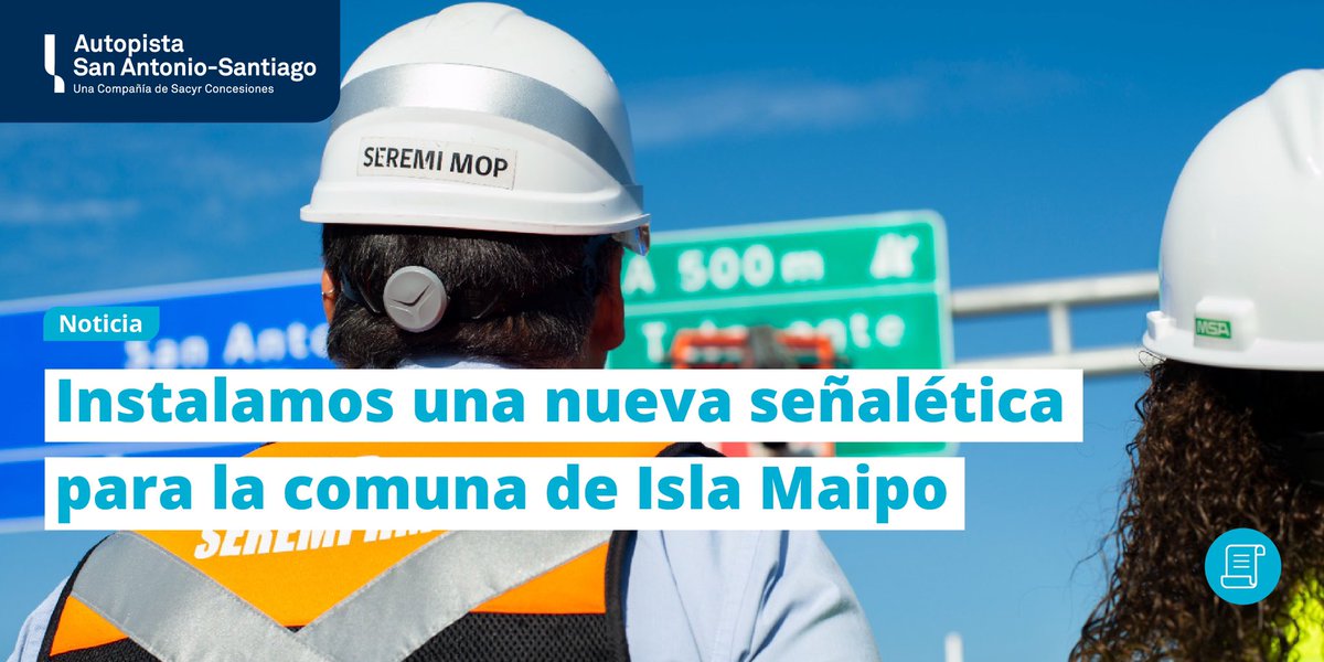 ¡Nueva señalética en Isla de Maipo! En una ceremonia especial en la Autopista San Antonio – Santiago, se inauguró la señalética que incluye a @MuniIsladeMaipo como destino, facilitando así el acceso desde la @autopistaruta78. autopistaruta78.cl/noticias/insta… #Ruta78