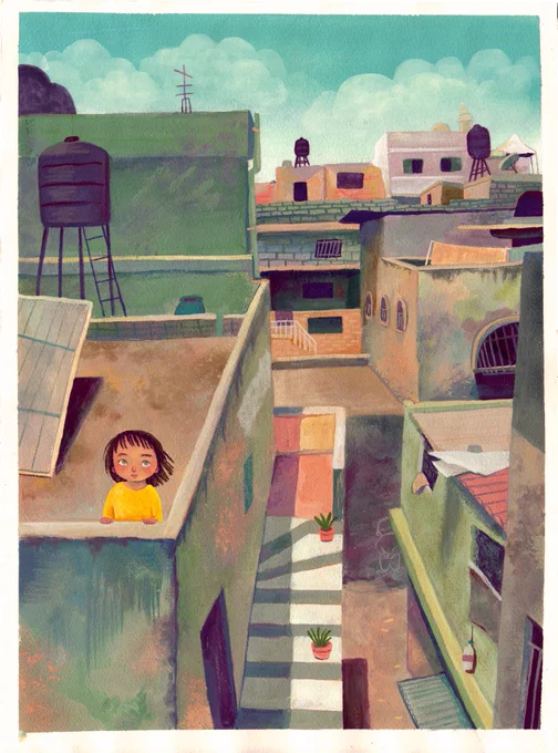 hi I'm Nez I'm Palestinian/Pakistani illustrator and I make picture books  #PortofolioDay 