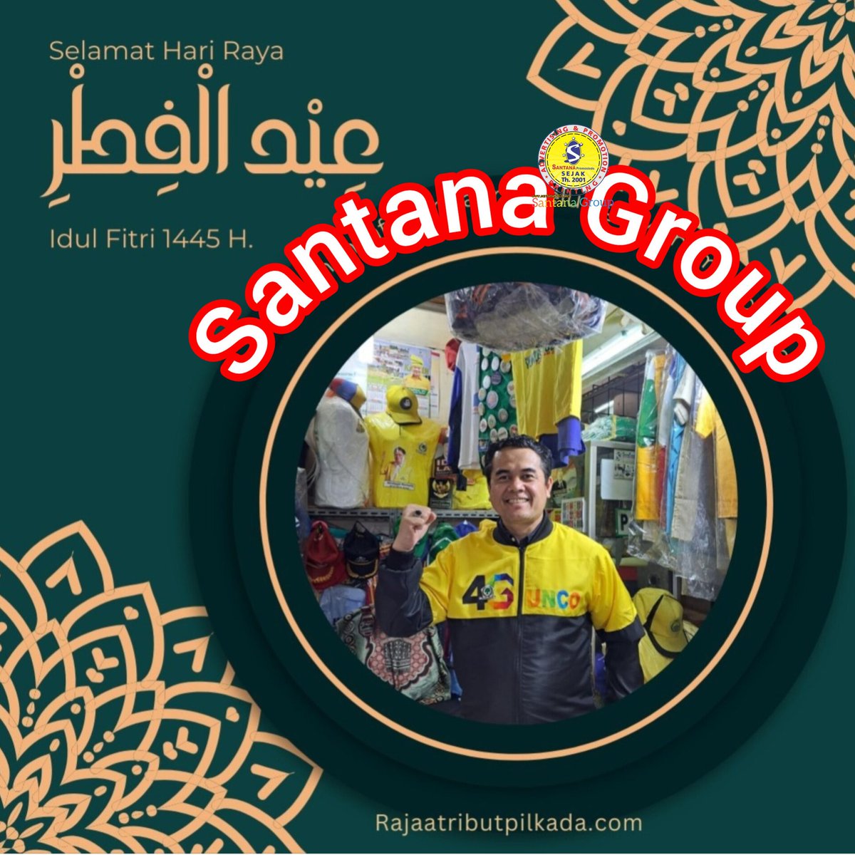 *Bismillah*
Dengan rasa syukur ..
#fypシviral

Kami mengucapkan *SELAMAT HARI RAYA IDUL FITRI*, _1 Syawal 1445 Hijriah_.

*Taqabbalallah Minna Waminkum*
"_Semoga Allah Subhanahu wata'ala menerima amal ibadah dari kami dan kalian_"

Gustisantana2001 &amp; Keluarga
( SANTANA GROUP )
