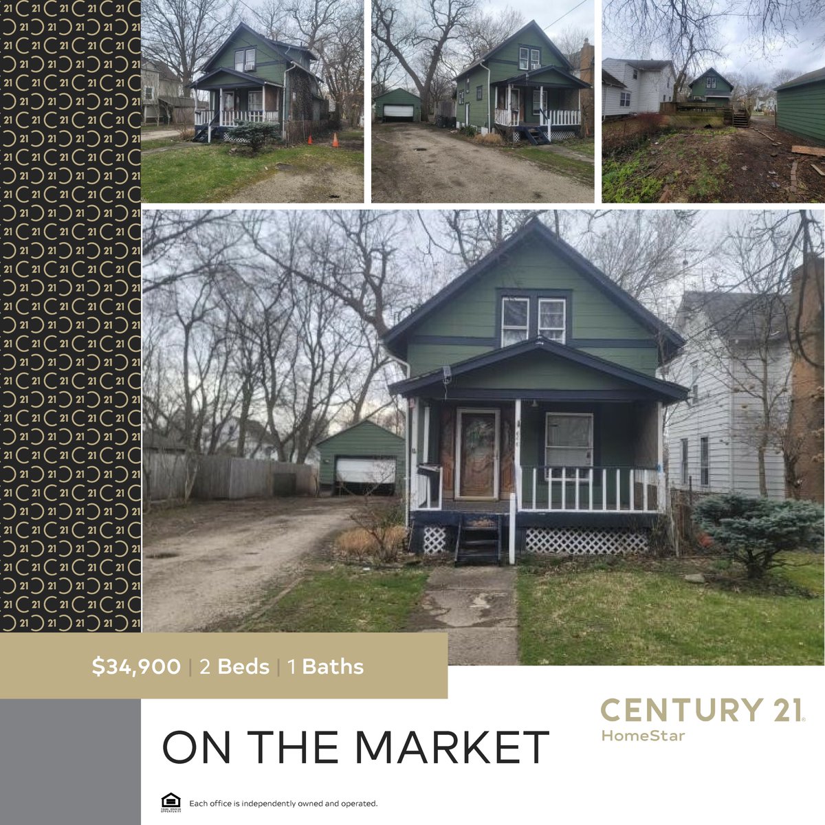 New listing in Akron!  Great investment opportunity.  It has 2 bedrooms and 1 bathroom.  Fenced in backyard. 

#newlisting #investmentproperty #investment #homeforsale #listingagent #sellersagent #realestateagent #investor #letUsBringYouHome