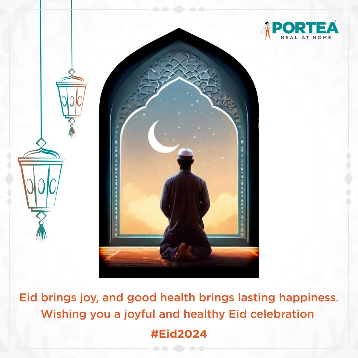 Eid greetings to all! May this festive season bring joy and good health to your doorstep. Wishing you a blessed Eid filled with happiness and wellness. #EidMubarak #JoyfulCelebration #HealthyLiving #WellnessJourney #Eid2024 #PorteaMedical #ChironCares