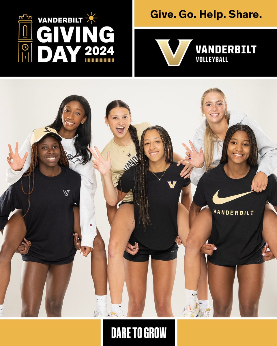 Today is Giving Day! Support our program and make a gift to the Excellence Fund for volleyball! ⚓️ vu.edu/give24-vb2 #VU4Life #daretogrow @vucommodores