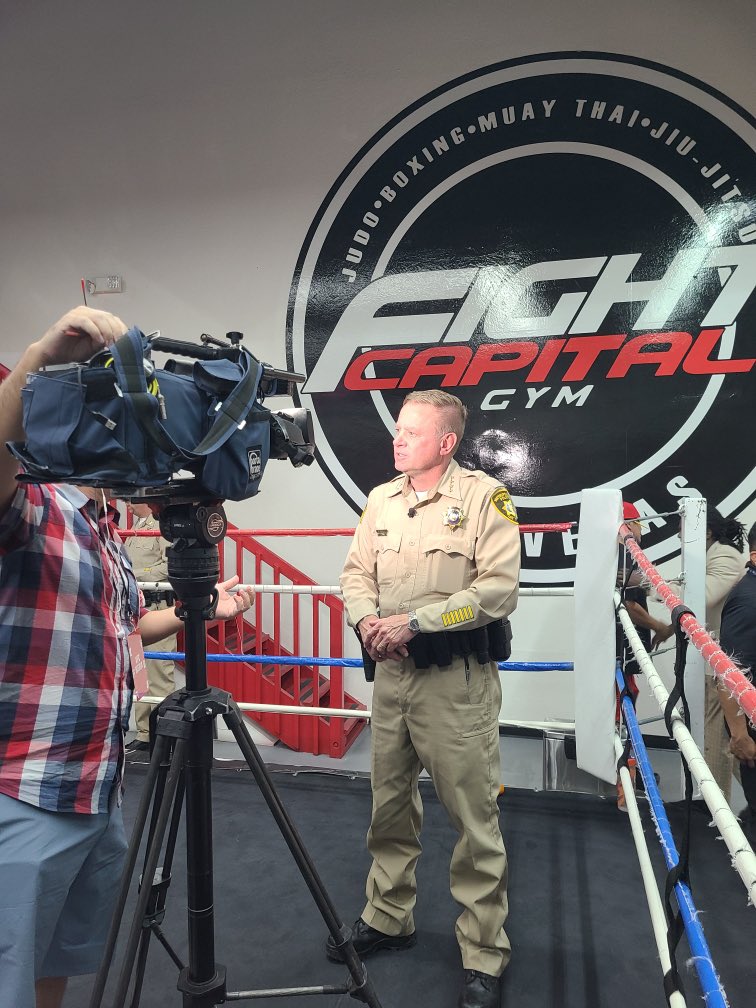 Thank you @danawhite and @ufc for partnering with @lvmpd for a multi-year youth mentoring program for kids ages 12-17. I stopped by @FightCapital to check out the program and meet some of these great kids.