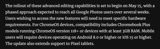 Google expands AI-powered editing tools to all Google Photos users https://t.co/zyN9hl2jH6 https://t